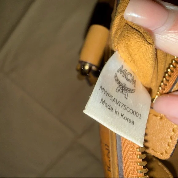 MCM Rare Toni Studded Shopper Cognac Visetos Bag - Picture 12 of 13